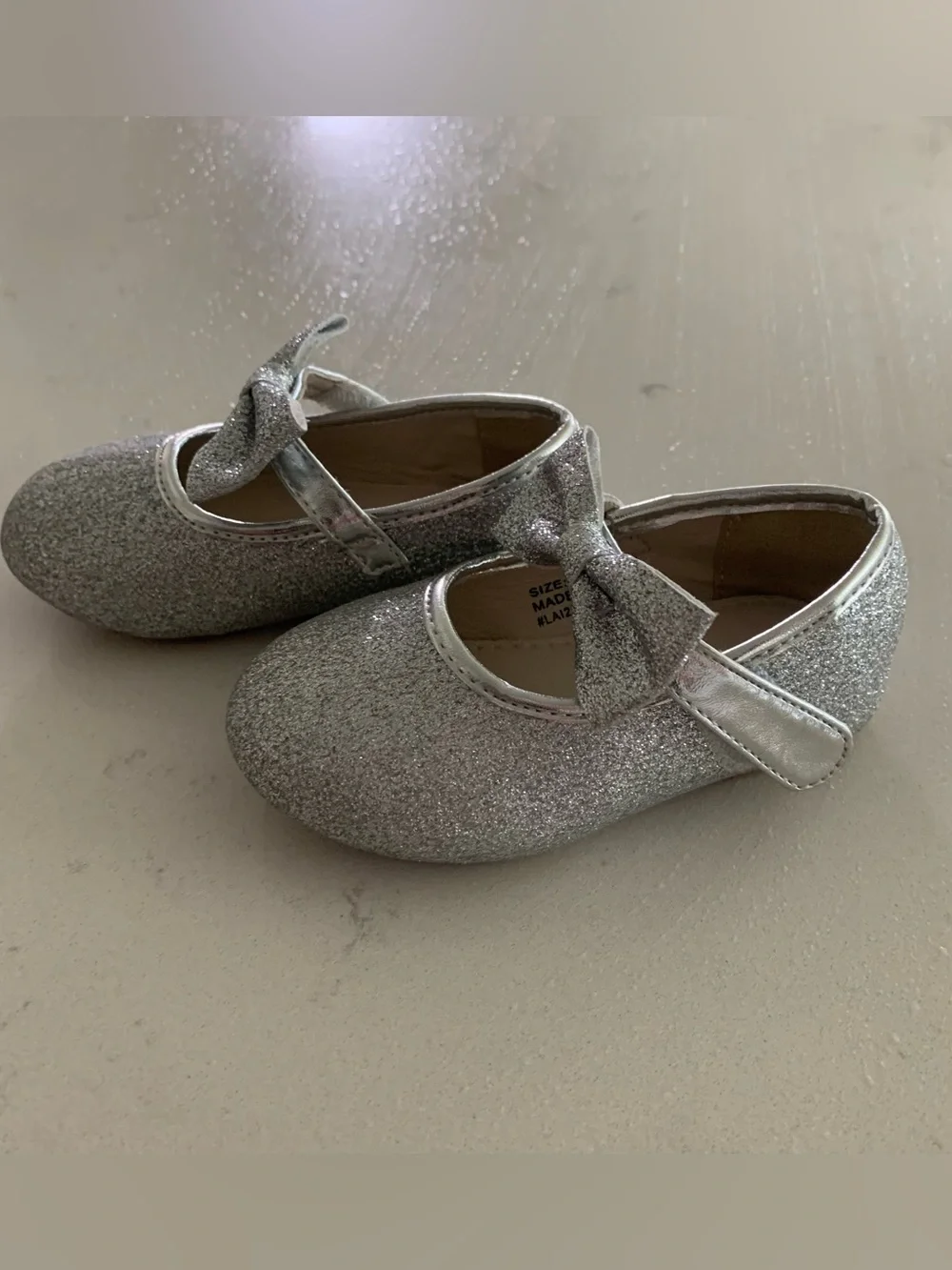 Felix & Flora Silver Glitter Velcro Shoes Size 5